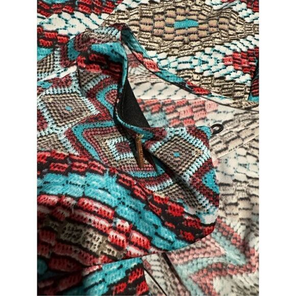 Misa Los Angelas snakeskin mosaic print long sleeve mini dress XL - Picture 4 of 7